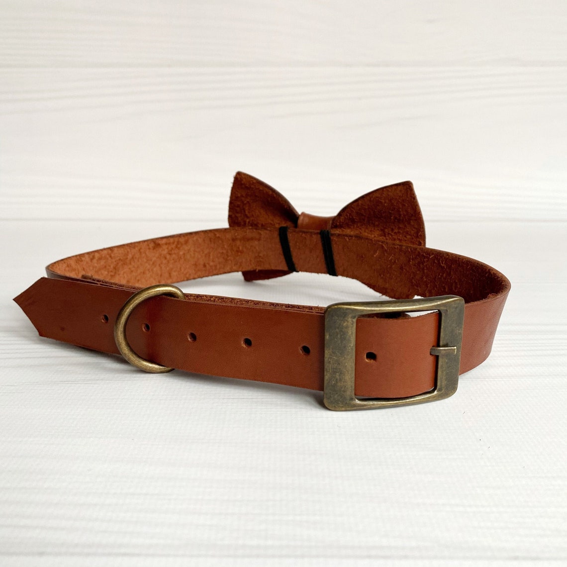 Leather Dog Collar With Bow Tie Wedding Extra Large Dog Bow Tie Etsy