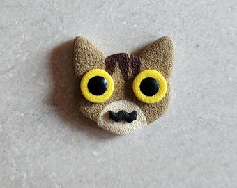 Brown Tabby Cat Magnet Locker Accessory, 1.0 inch.