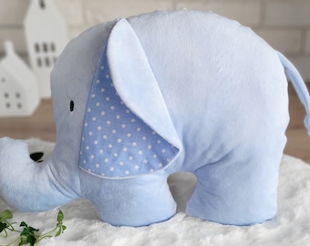 Kuschelkissen Elefant, Geburtskissen personalisiert, Deko Kissen, Decor Pillow, Kinderzimmer, Kissen mit Namen,