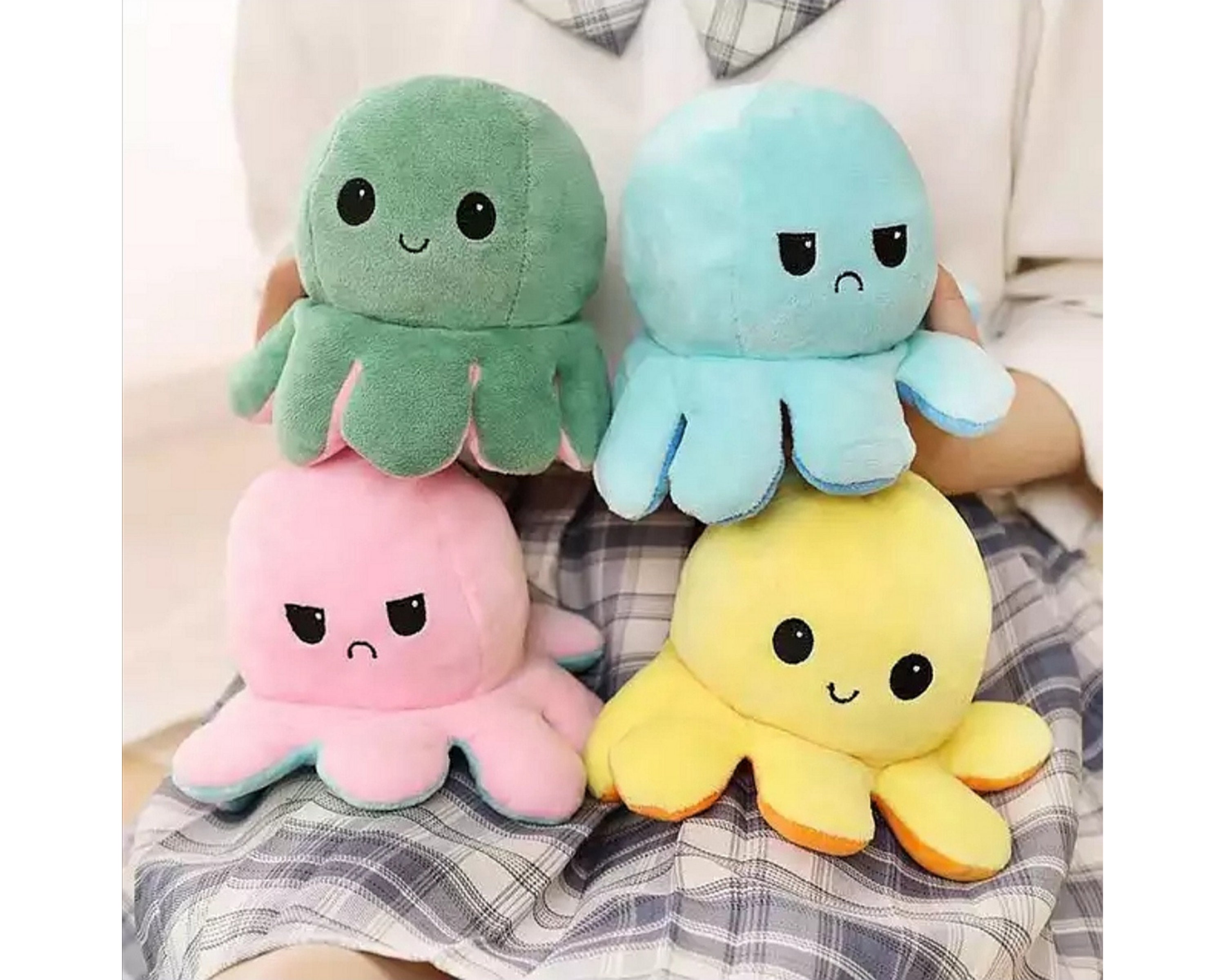 Reversible Kawaii Octopus Cute Plush DoubleSided Moody and Etsy