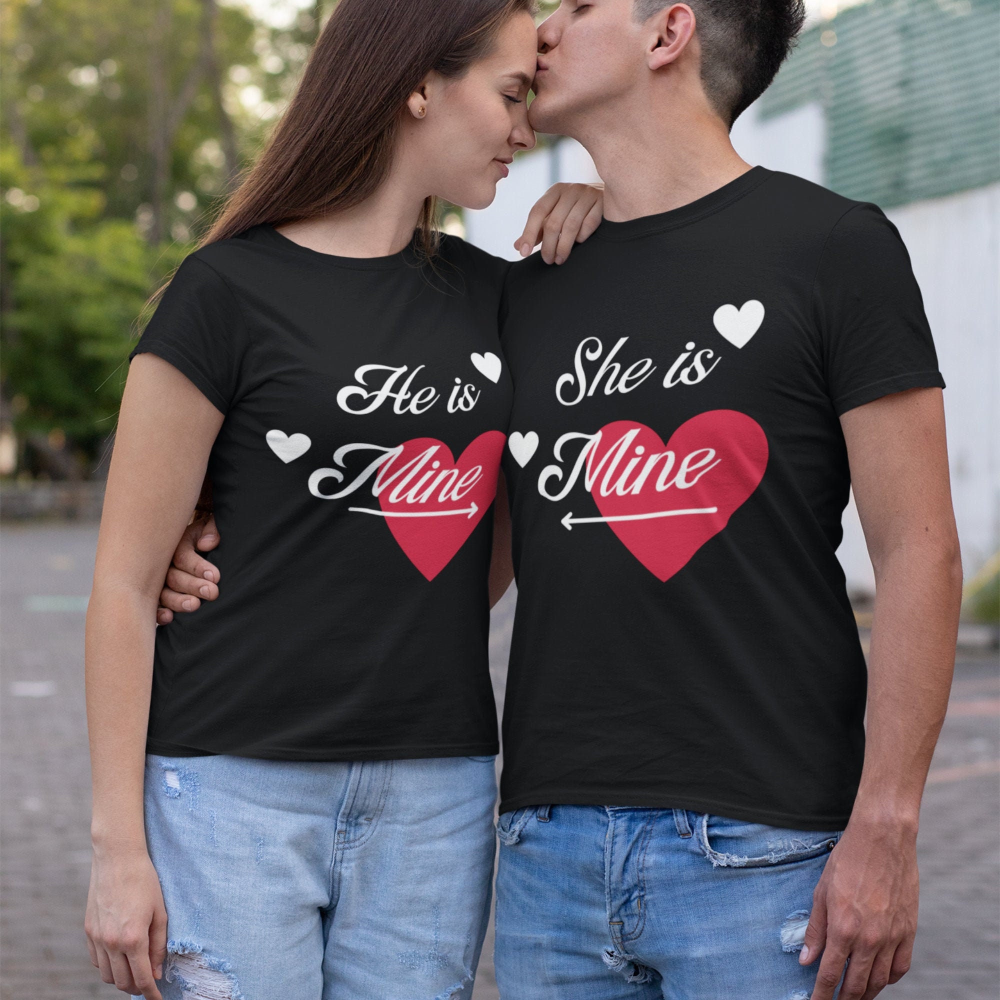 He's mine she's mine t shirt Clearance