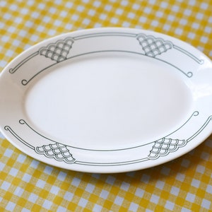 MCM Art Deco Oval Platter, Homer Laughlin, Hunter Green