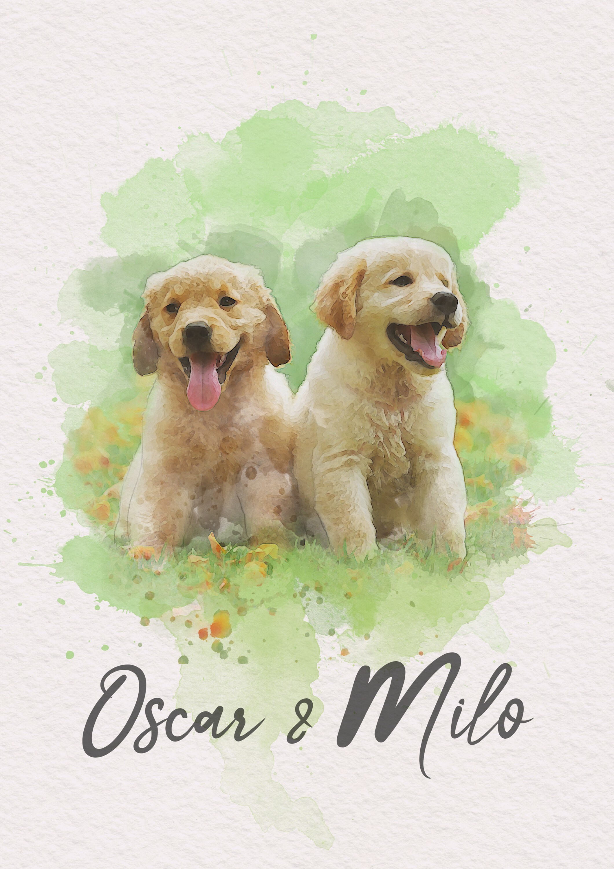 Watercolor From Photo Pet Portrait Custom Portrait | Etsy