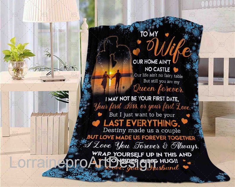 To My Wife Blanket Personalized Blanket Husband To Wife I Etsy