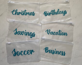 Custom Zipper Sleeves, Cash Envelopes, A6 Envelopes