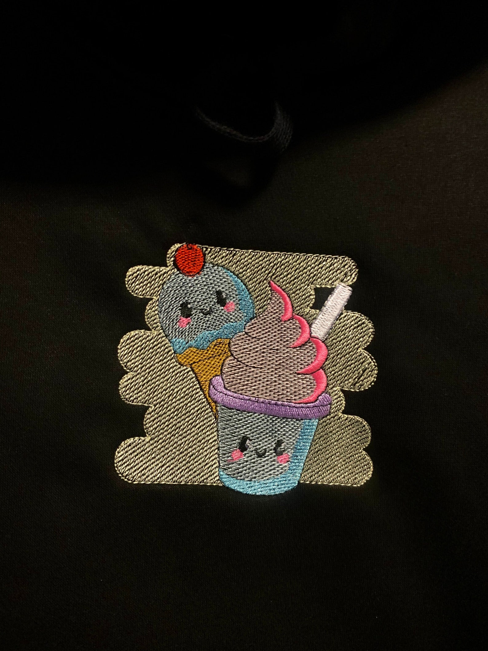 Ice cream embroidery hoodie gift for her personalized hoodie Etsy