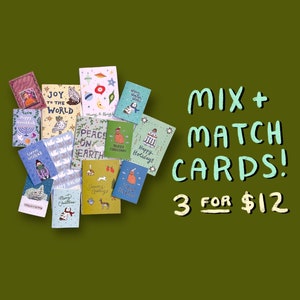 Mix + Match Holiday Card Set - 3 pour 12 dollars, Ensemble de papeterie, y compris 3 cartes et enveloppes, ensemble de cartes de vœux, papeterie de vacances