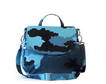 Besace Anieta Blue camouflage pattern bag