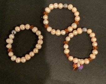 Peach butterfly bracelet