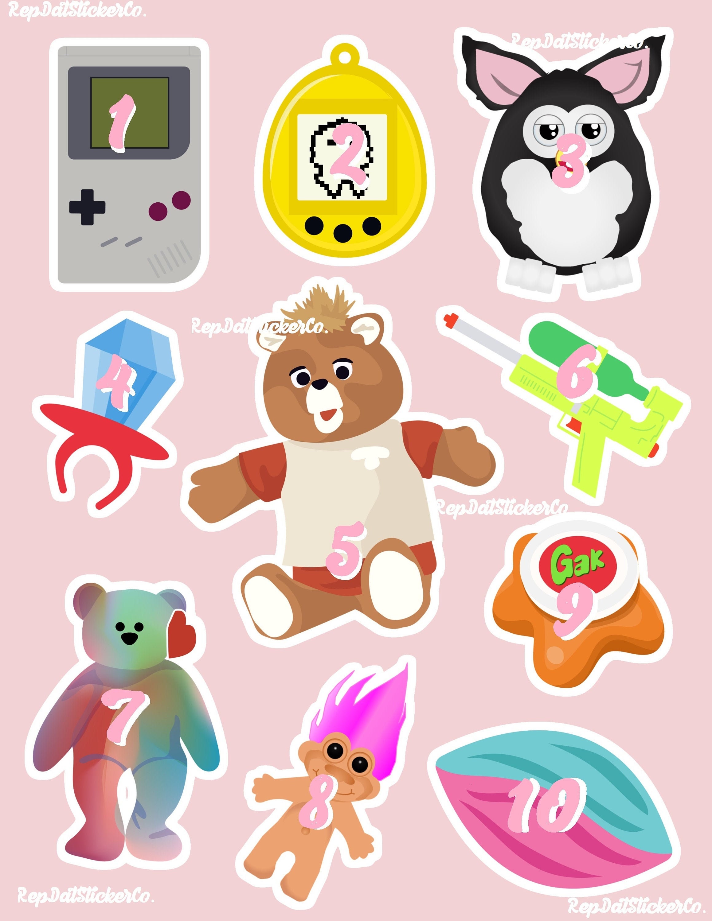 10 Pieza Pack de 1980's 90's Toy Stickers / Die Cut Etsy
