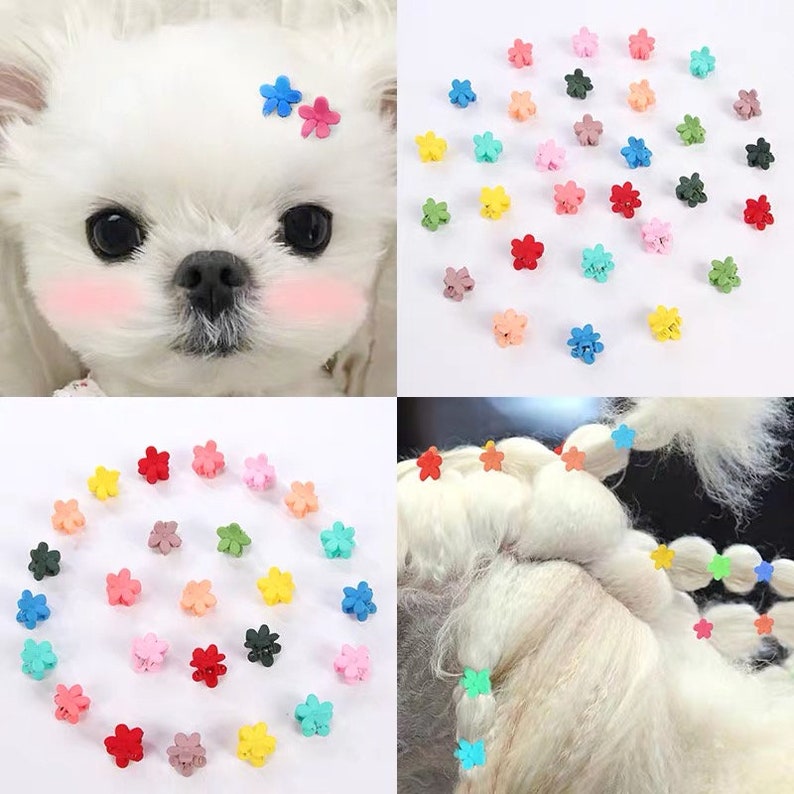 Dog hair clips Dog hair bow Hair clips mini claws girls accessories small flowers baby barrette braid clips baby hair clips