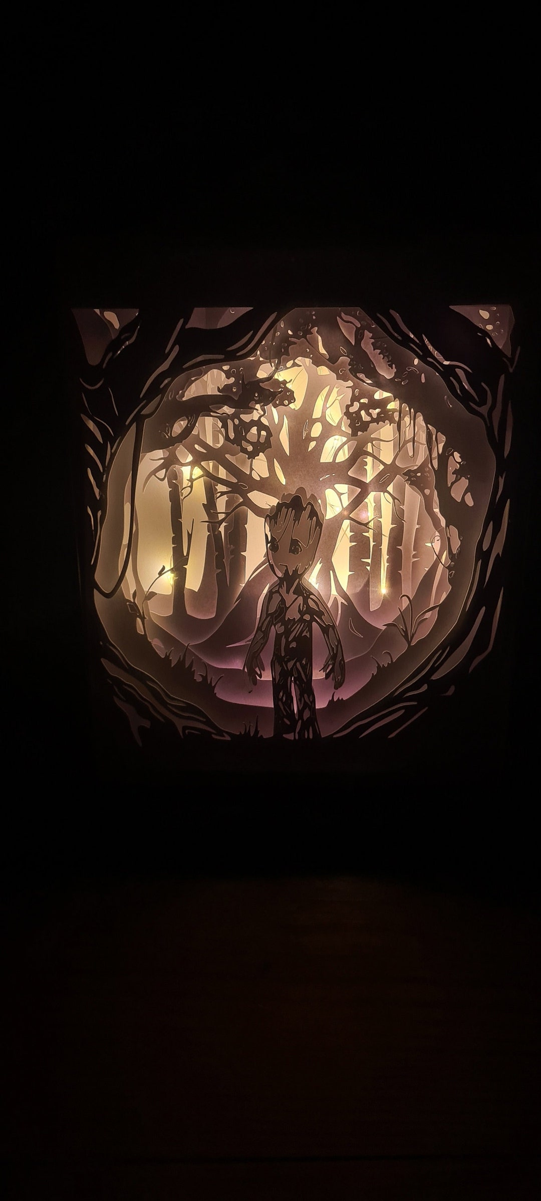 Cadre Lumineux Lightbox Groot Papier Relief Fait main Cadeau