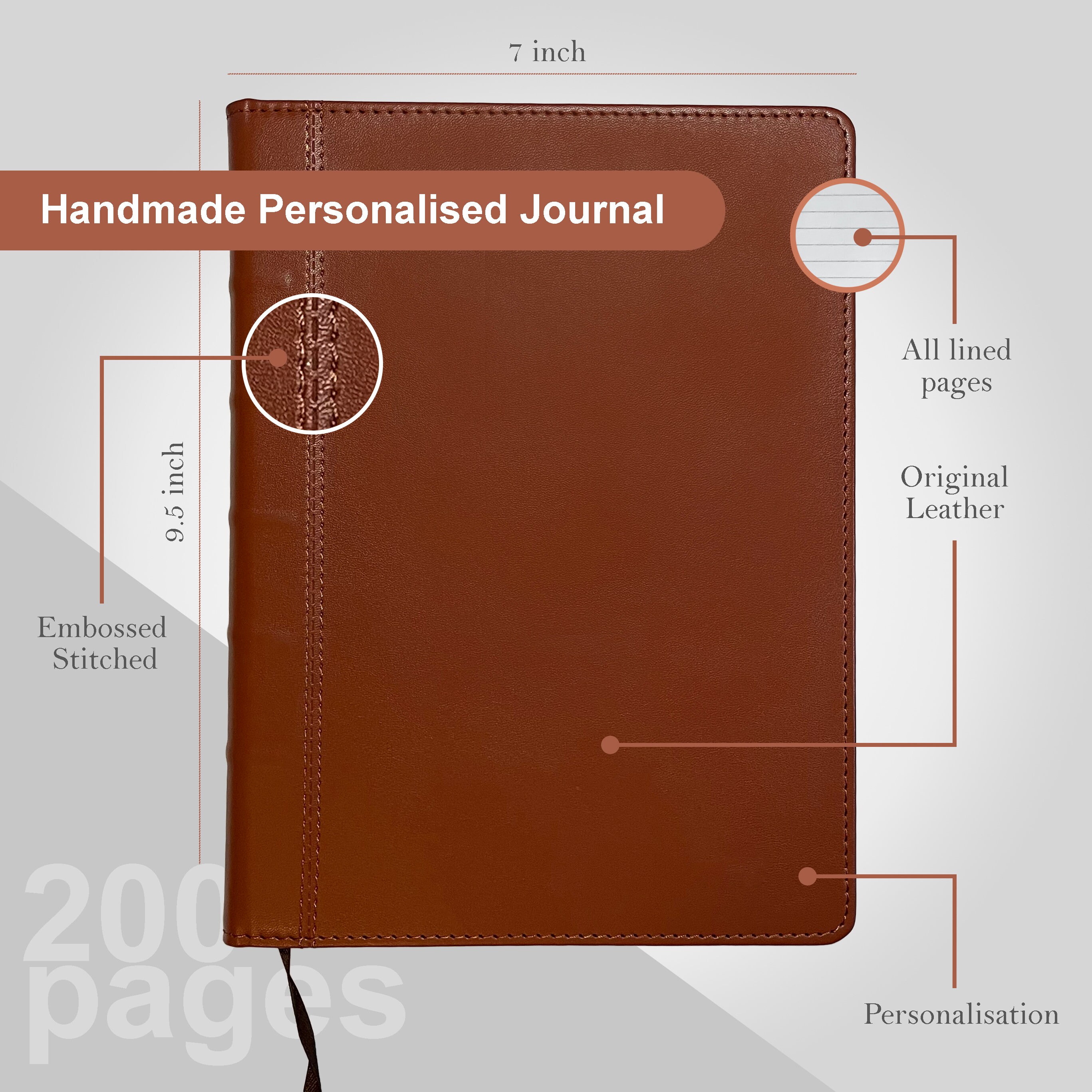 Personalised Leather Notebook B5 Journal Notebook Gift for Etsy UK
