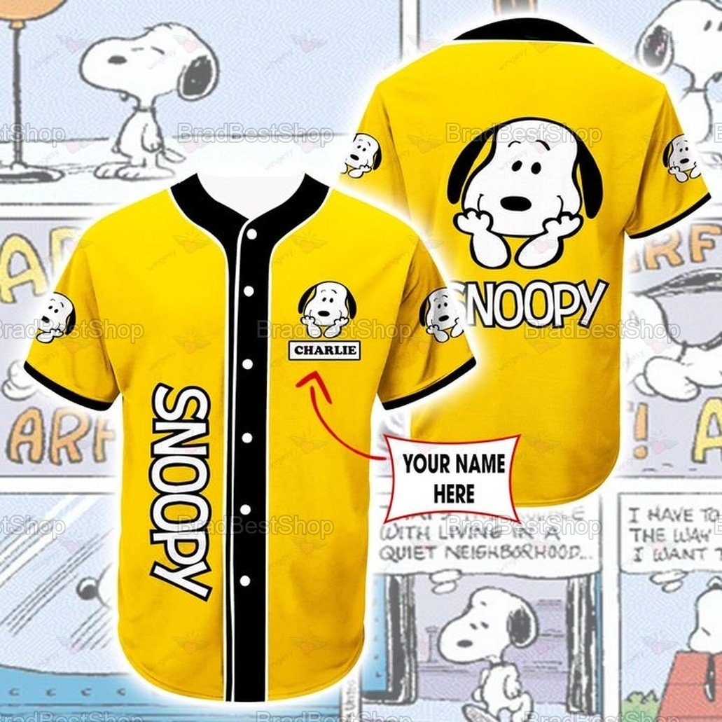 Personalized Snoopy Cute Dog Baseball Jersey Peanuts Movie Etsy