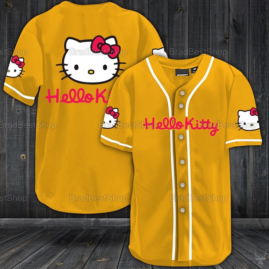 Hello Kitty Baseball Jersey Cute Cat Baseball Shirt Etsy