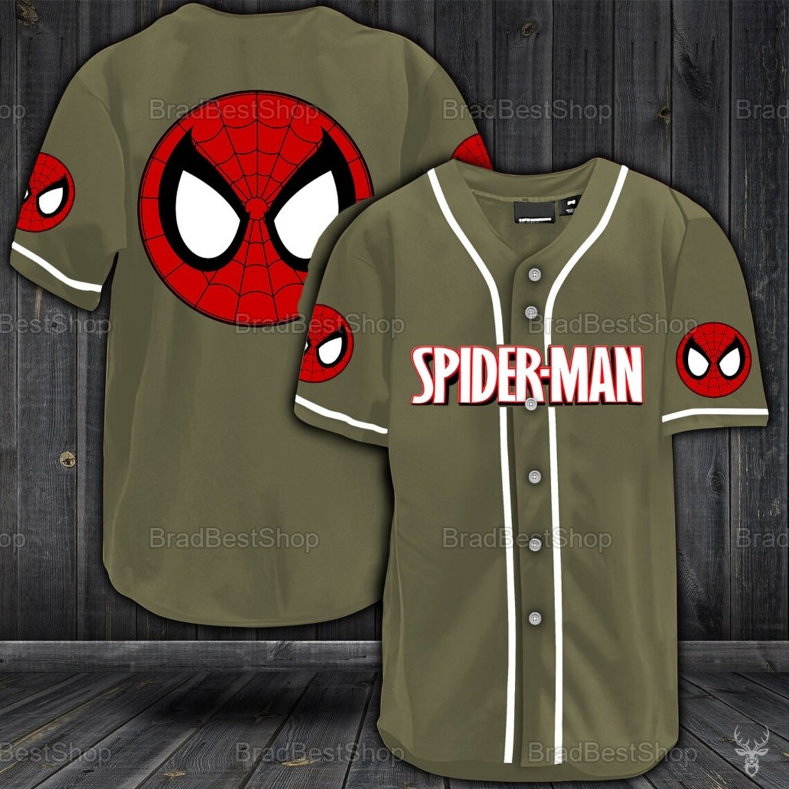 SpiderMan Baseball Jersey Movie Hero Cartoon Baseball Shirts Etsy