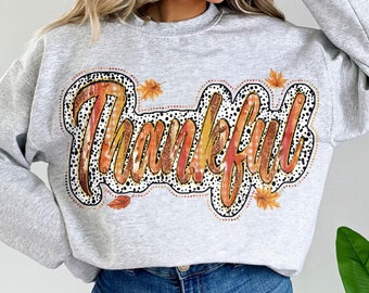 Thankful glitter png, Thanksgiving png, Thankful colorful brushstroke acrylic pattern Watercolor design, dalmatian dots, sublimation