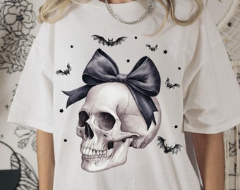 Retro Black Coquette Bow Skull Png Design, Halloween Skull png, Halloween Coquette Bow Png Sublimation, Halloween PNG T Shirt Sublimation