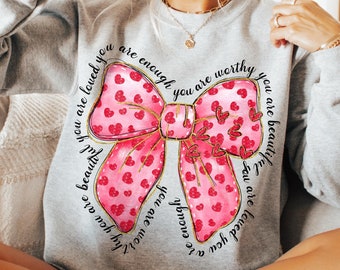 Pink valentine coquette heart png, You are loved png, Valentine Glitter Png, brushstroke valentine png, Valentine Png, Sublimation Shirt png