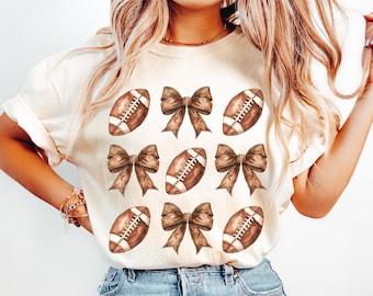 Retro Coquette Football png, Football Bow png, Football mama mom png, Fall Football png, Game Day, Football Season Png, Sports sublimation