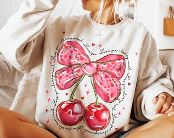 Love You Cherry Much Png, Valentine Coquette Heart Png, Pink Valentines Png, Happy Valentines Day Png, Cherry Love Png,Glitter valentine Png
