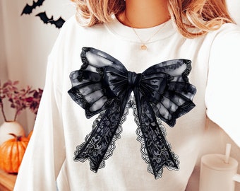 Halloween Coquette bow png, Retro halloween png, Gothic bat png, trending png, black bow png, soft girl png, Gothic png, T shirt sublimation
