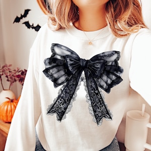Halloween Coquette bow png, Retro halloween png, Gothic bat png, trending png, black bow png, soft girl png, Gothic png, T shirt sublimation