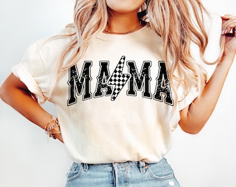 Mama Lightning Bolt SVG PNG, Mama Svg, Mama Png, Mama Shirt Svg, Mom Life Png, Mama Sublimation, Retro Mama Svg, Sublimation Designs