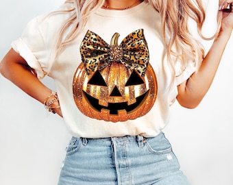 Coquette Leopard Pumpkin Bow png, glitter glitter pompoen png, herfst png, shirtsublimatie herfst, Thanksgiving png