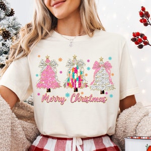 Colorful Coquette Glitter Christmas Tree Png, Girly Christmas Tree Png, Xmas png, Merry Christmas Bow Dalmatian,brushstroke,Sublimation