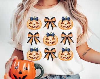 Coquette Halloween Pumpkin png, Coquette Bow png, Halloween Shirt png, Spooky Season png, Pumpkin png, Halloween T Shirt Sublimation Designs