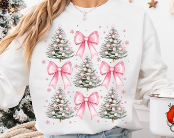 Pink Coquette Bow Christmas Tree PNG Png, Retro Christmas Png Pink Christmas Png design for kids Girly Xmas Png, Sublimation T Shirt Design