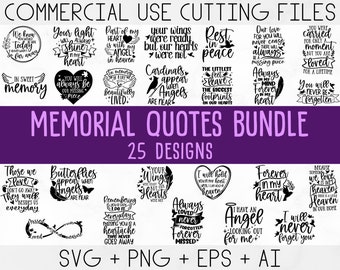 Memorial Svg Bundle,Memorial Quotes Svg, Rest In Peace Svg, Cardinal Svg, Loving Memory Svg, Heaven svg, Christian Svg, Remembrance Svg