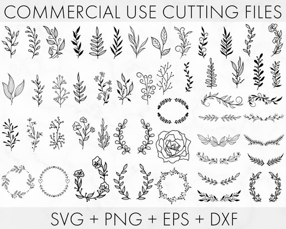 50 Leaves SVG Bundle, Hand Drawn Leaves SVG, Plant Svg, Paper Leaves, Leaf  Templates, Wreath, Cut Files, Leaf Clipart, Cricut Silhouette SVG 