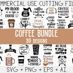 Coffee SVG Bundle, Funny Coffee SVG, Coffee Quote Svg, Caffeine Queen, Coffee Lovers, Coffee Obsessed, Mug Svg, Coffee mug, Cut File Cricut