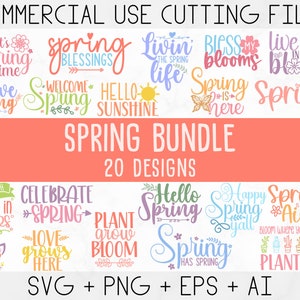 Frühlings-Svg-Bundle, Ostern-Svg, Willkommen-Frühlings-Svg, Blumen-Svg, Frühlings-Svg, Hallo Frühlings-Svg, Der Frühling ist hier, Frühlingszitat Bundle