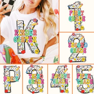 Retro Back to School Png Bundle, First Day Of School Png, School Png, Kindergarten Png, First/Second/Third Grade Designs, Teacher PNG