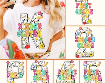 Retro Back to School Png Bundle, First Day Of School Png, School Png, Kindergarten Png, First/Second/Third Grade Designs, Teacher PNG