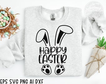 Happy Easter SVG PNG, Easter Bunny Svg, Kids Easter Svg, Easter Shirt Svg, Easter Svg, Easter Teacher Svg, Bunny Svg, archivos Svg para cricut