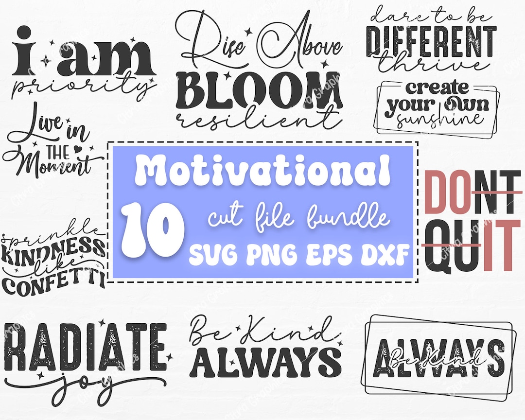 10 Boho Motivational SVG PNG Bundle, Self Love Svg, Inspirational Shirt ...