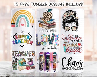 Teacher life Tumbler Design, 20oz skinny tumbler sublimation, Teacher Life Wrap PNG, Teacher Appreciation, Chaos Coordinator