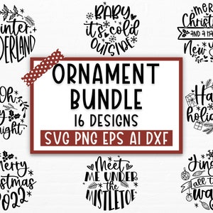 Christmas ornament svg bundle, Christmas svg, Merry Christmas svg, Believe svg, Christmas cut file, Christmas scene svg, Round ornament svg