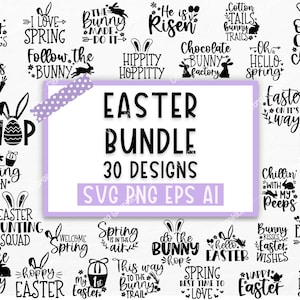 Frohe Ostern SVG Bundle, Ostern SVG, Oster Zitate, Osterhase svg, Osterei svg, Ostern png, Frühlings svg, Schnittdateien für Cricut