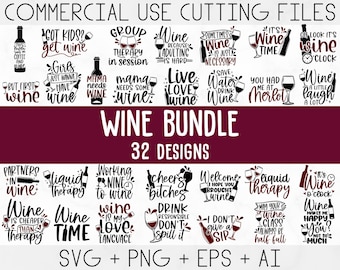 Wine Quotes Svg Bundle, Wine Svg, Drinking Svg, Wine Quotes, Wine glass svg, Funny Quotes, Sassy, Wine Sayings, Png, Eps, Clipart, Cricut