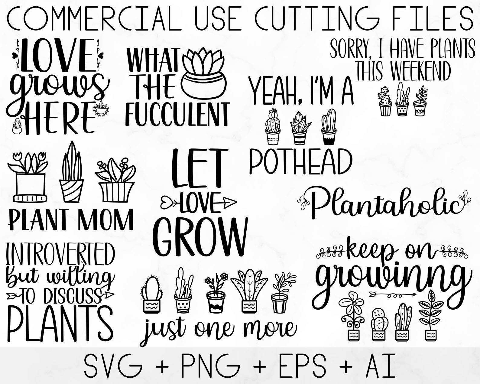 Plant Lover SVG Bundle Plant Svg Plant Quotes Svg Etsy Canada