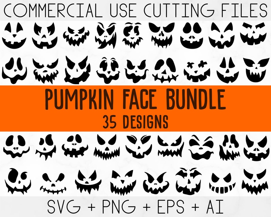 Pumpkin Face Svg Jack O Lantern Faces Halloween Pumpkins