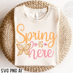 Spring is here svg png, Hello Spring, Easter svg, Welcome spring svg, Flower svg, Teacher spring svg, Spring quote, svg files for cricut