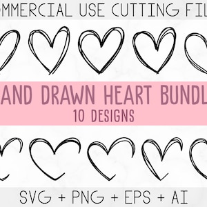 Sketched hearts Svg, Hearts Svg, Love heart Svg, Heart Outline Svg, jpg &  png.