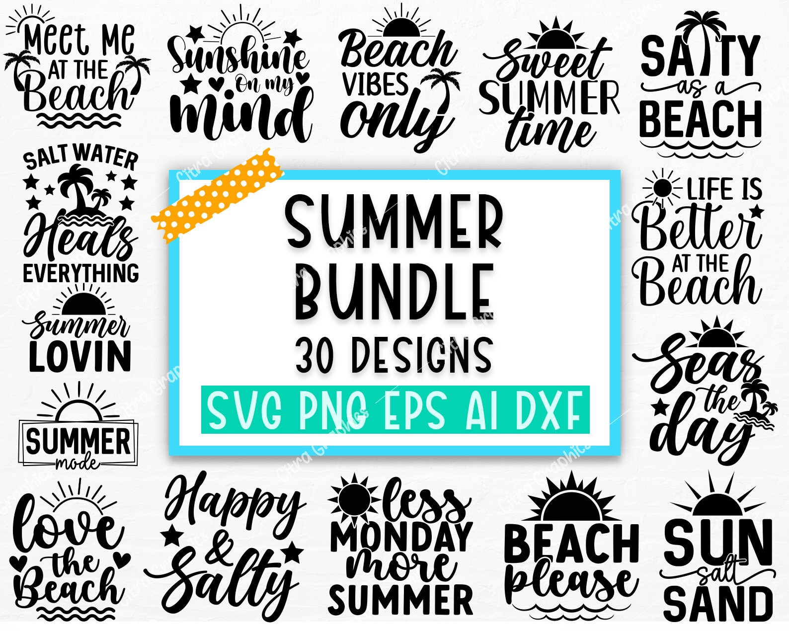 Summer Bundle SVG, Beach Svg, Summertime Svg, Funny Beach Quotes Svg ...