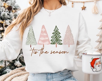 Tis The Season PNG, Christmas Trees PNG, Digital download, Christmas Shirt Design, Christmas Sublimation, Minimalist